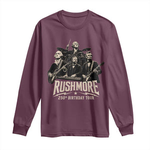 Rushmore 250th Birthday Tour Long Sleeve Shirt Funny Presidents Rockstar Music