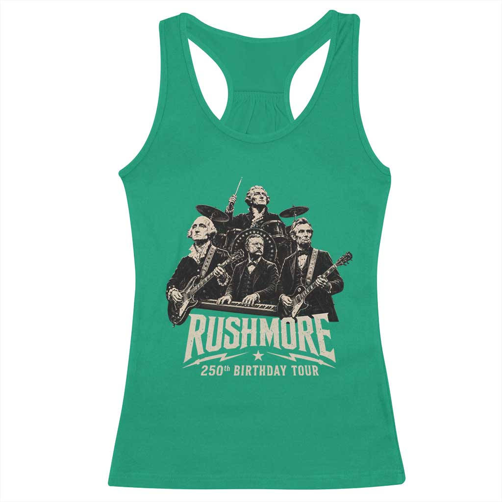 Rushmore 250th Birthday Tour Racerback Tank Top Funny Presidents Rockstar Music