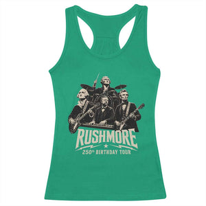 Rushmore 250th Birthday Tour Racerback Tank Top Funny Presidents Rockstar Music