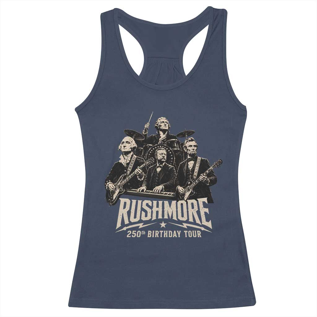 Rushmore 250th Birthday Tour Racerback Tank Top Funny Presidents Rockstar Music