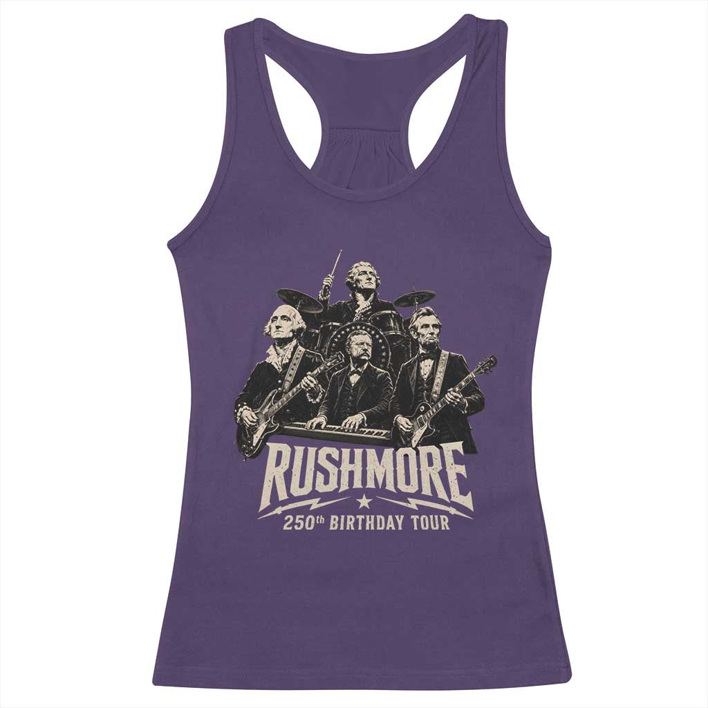 Rushmore 250th Birthday Tour Racerback Tank Top Funny Presidents Rockstar Music