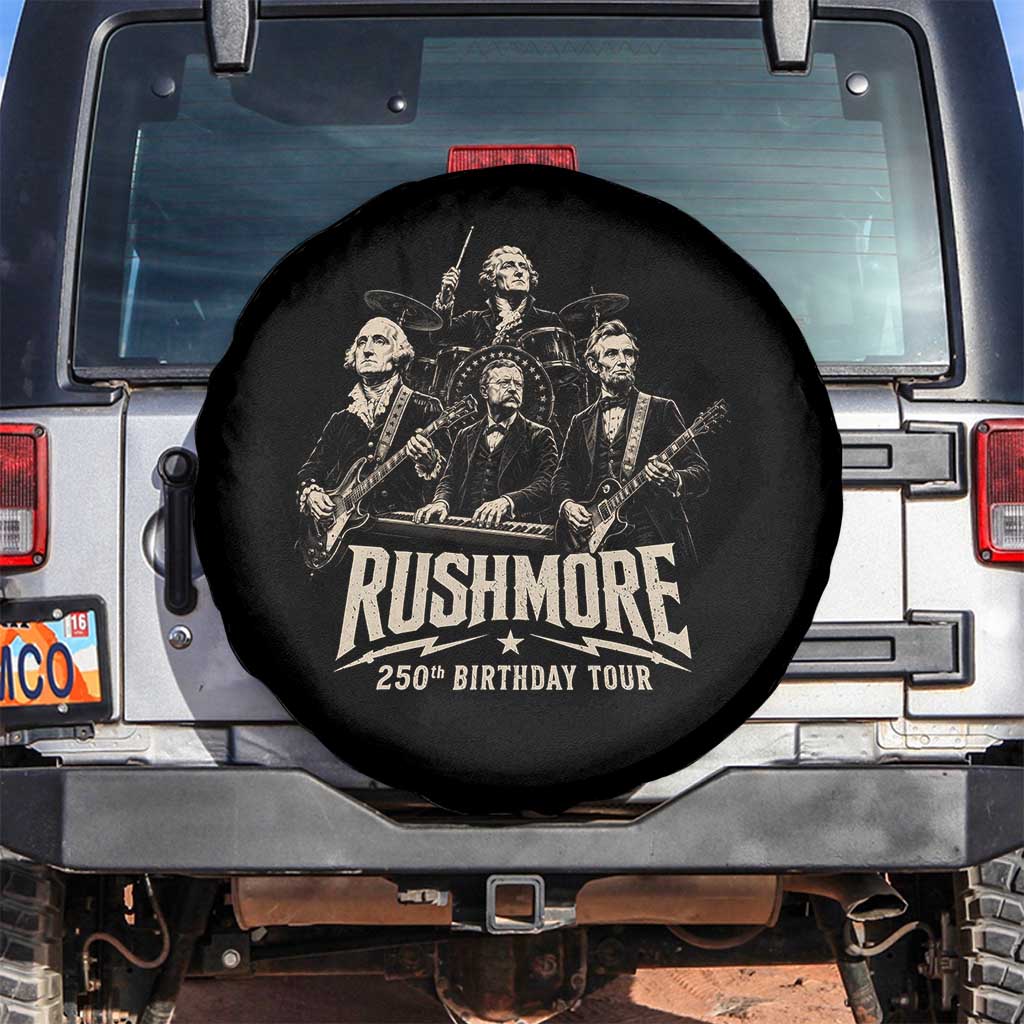 Rushmore 250th Birthday Tour Spare Tire Cover Funny Presidents Rockstar Music