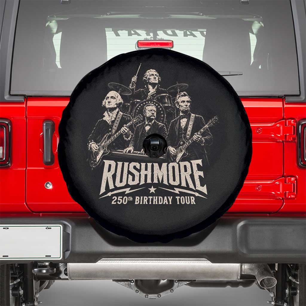 Rushmore 250th Birthday Tour Spare Tire Cover Funny Presidents Rockstar Music