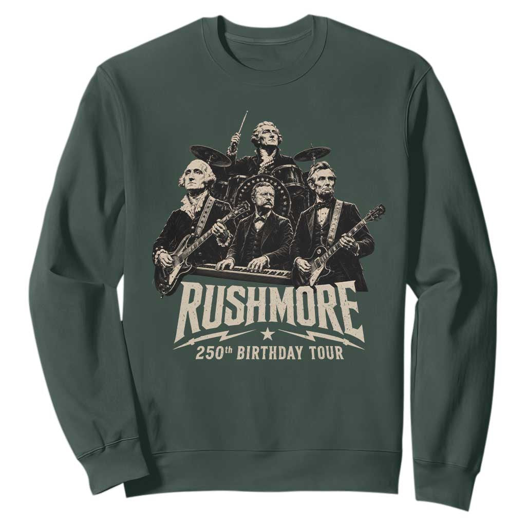 Rushmore 250th Birthday Tour Sweatshirt Funny Presidents Rockstar Music