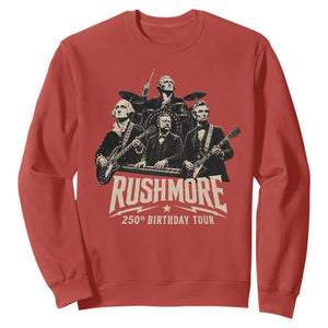 Rushmore 250th Birthday Tour Sweatshirt Funny Presidents Rockstar Music