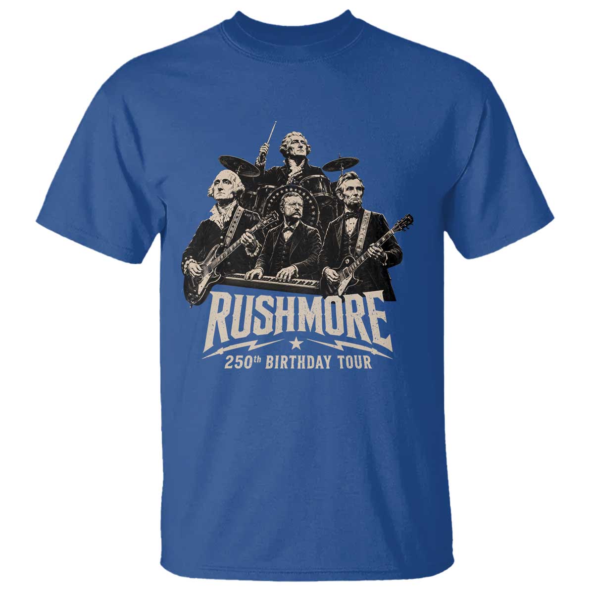 Rushmore 250th Birthday Tour T Shirt Funny Presidents Rockstar Music