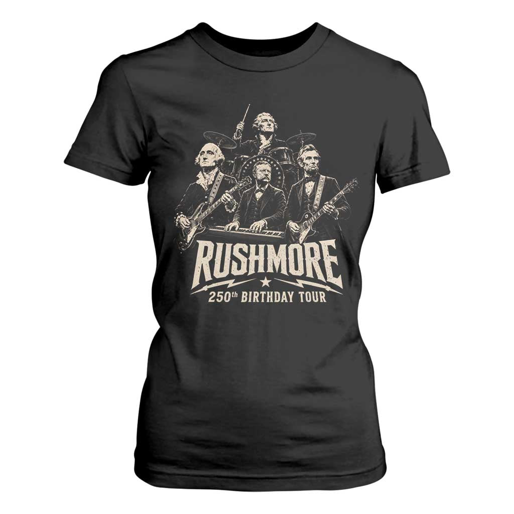 Rushmore 250th Birthday Tour T Shirt For Women Funny Presidents Rockstar Music