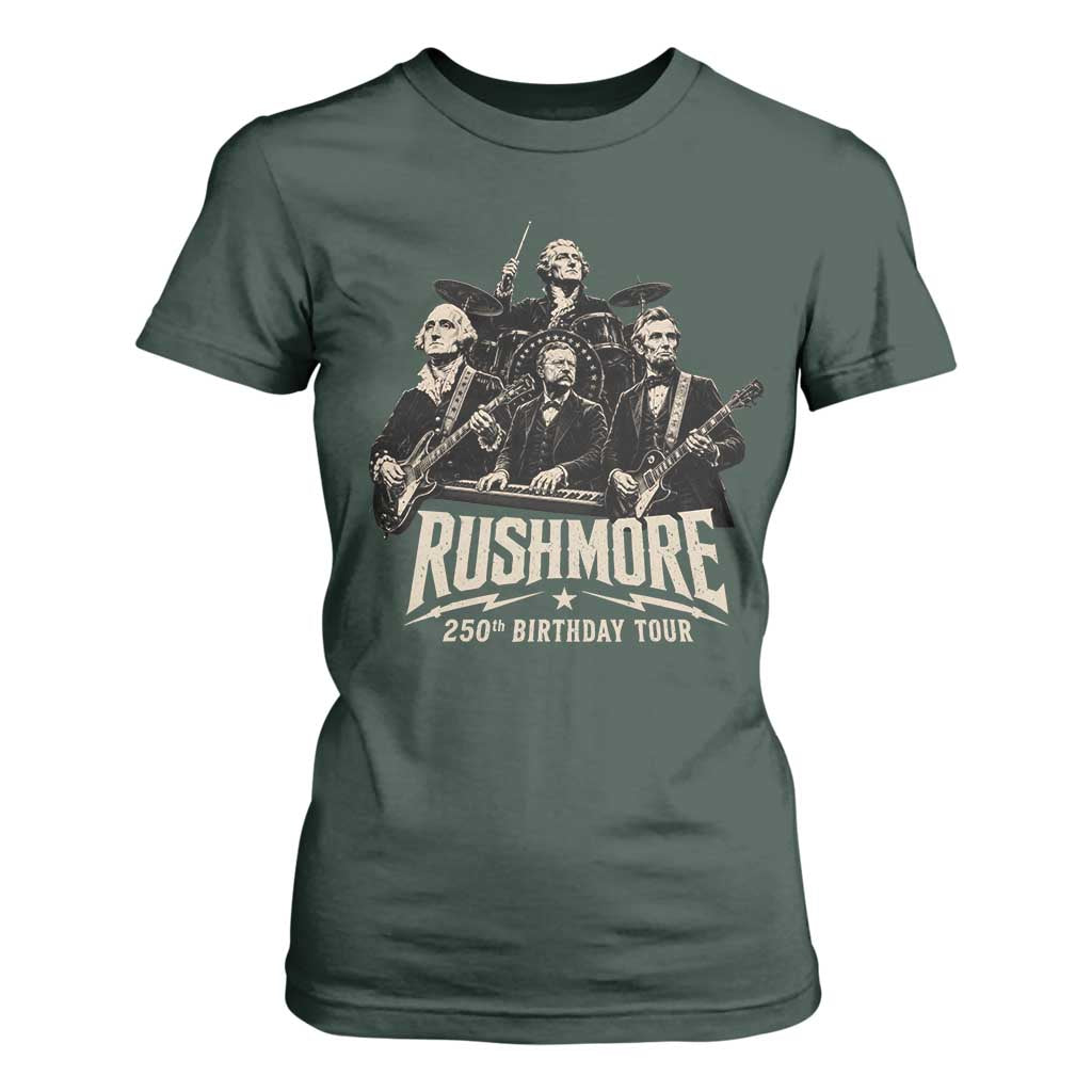 Rushmore 250th Birthday Tour T Shirt For Women Funny Presidents Rockstar Music
