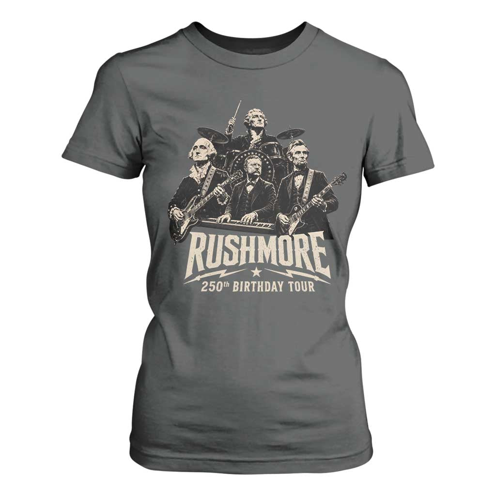 Rushmore 250th Birthday Tour T Shirt For Women Funny Presidents Rockstar Music