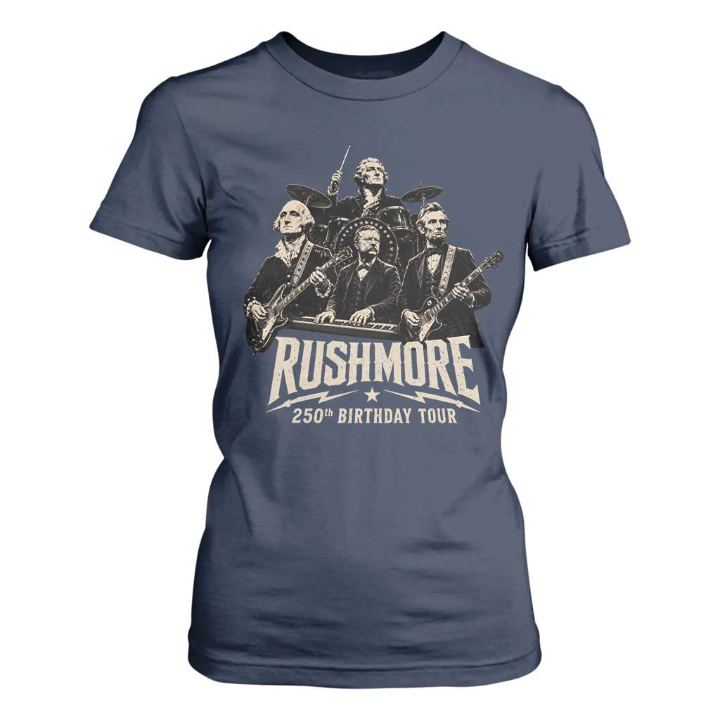 Rushmore 250th Birthday Tour T Shirt For Women Funny Presidents Rockstar Music