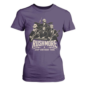 Rushmore 250th Birthday Tour T Shirt For Women Funny Presidents Rockstar Music