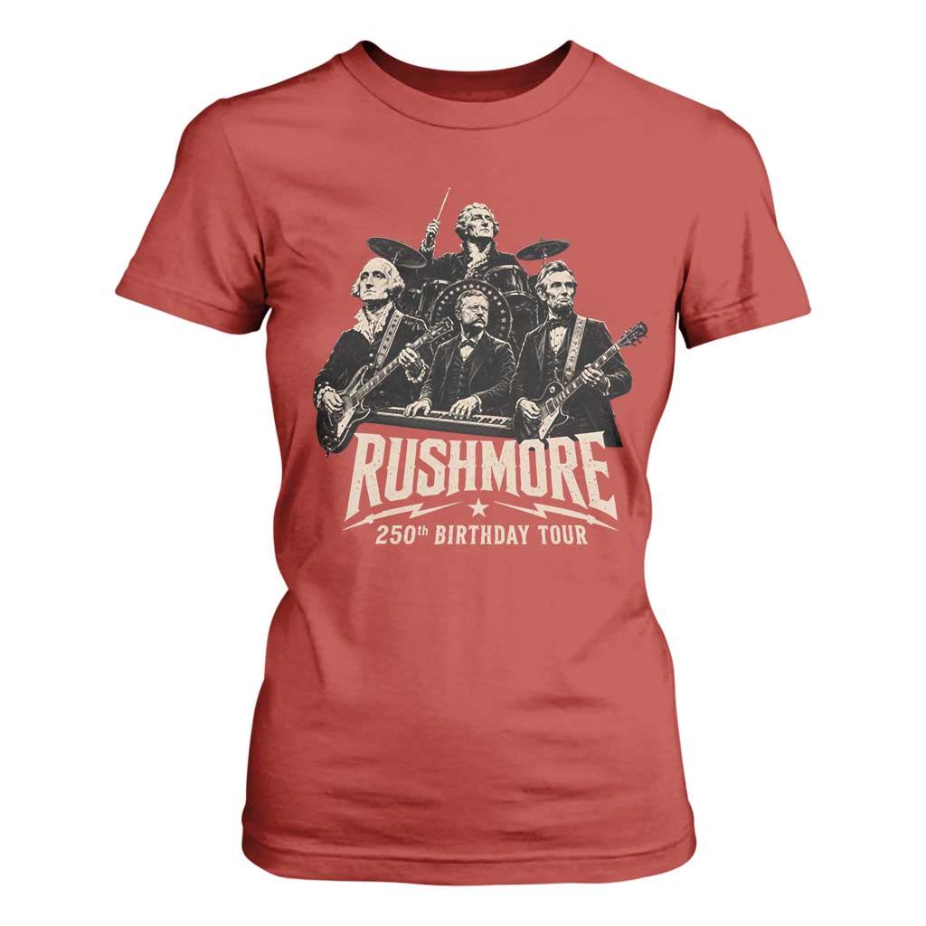 Rushmore 250th Birthday Tour T Shirt For Women Funny Presidents Rockstar Music