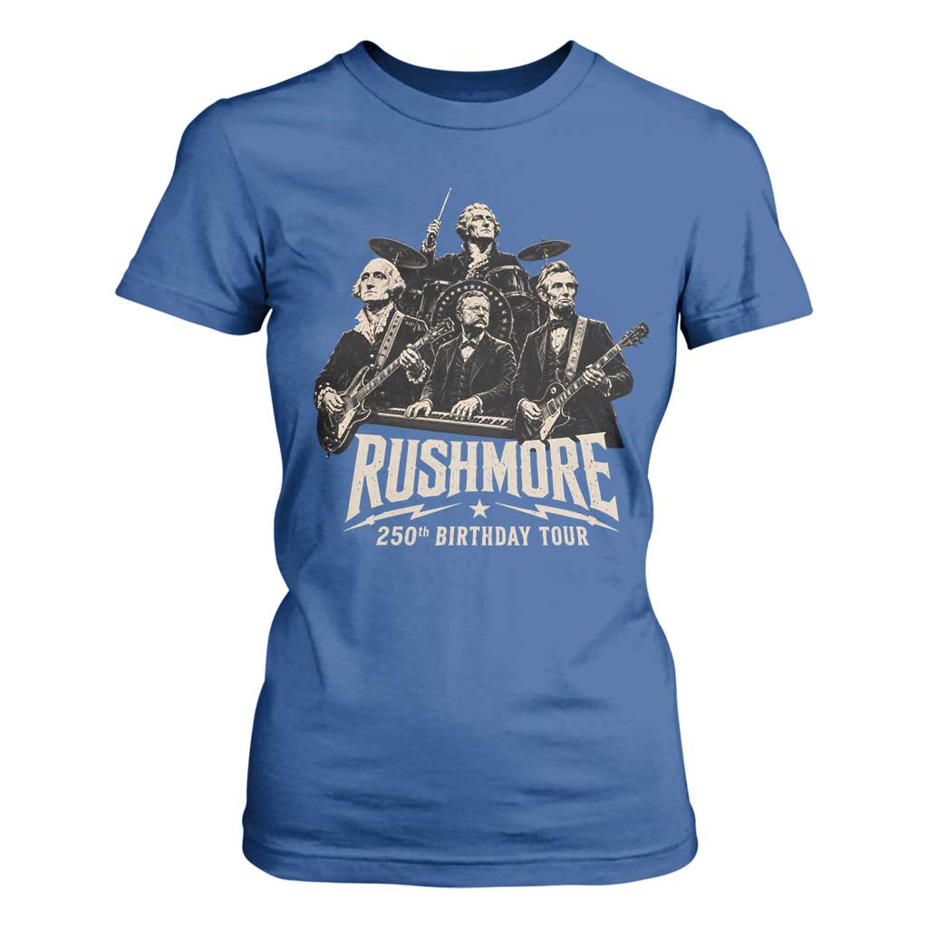 Rushmore 250th Birthday Tour T Shirt For Women Funny Presidents Rockstar Music