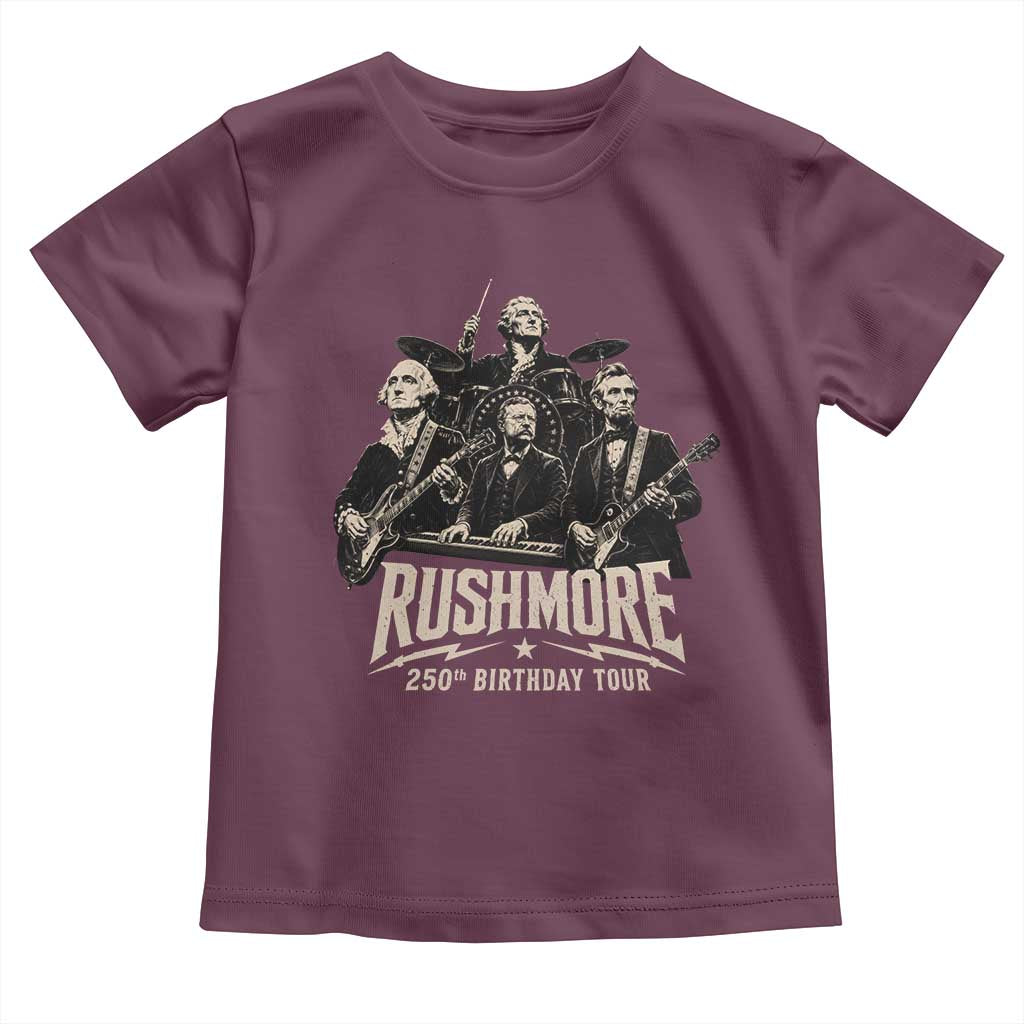 Rushmore 250th Birthday Tour Toddler T Shirt Funny Presidents Rockstar Music