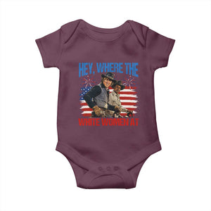 Hey Where The White Women At 4th of July Meme 70s Movie Baby Onesie