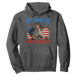 Hey Where The White Women At 4th of July Meme 70s Movie Hoodie TS11 Dark Heather Print Your Wear