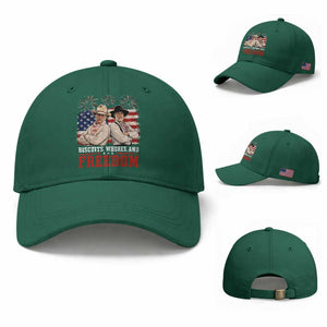 Biscuits Whores And Freedom Funny Western Cowboy 4th of July Baseball Cap