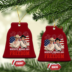 Biscuits Whores And Freedom Funny Western Cowboy 4th of July Ceramic Ornament TS11 Print Your Wear