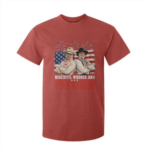 Biscuits Whores And Freedom Funny Western Cowboy 4th of July T Shirt For Kid