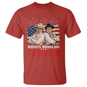 Biscuits Whores And Freedom Funny Western Cowboy 4th of July T Shirt