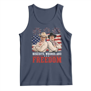 Biscuits Whores And Freedom Funny Western Cowboy 4th of July Tank Top