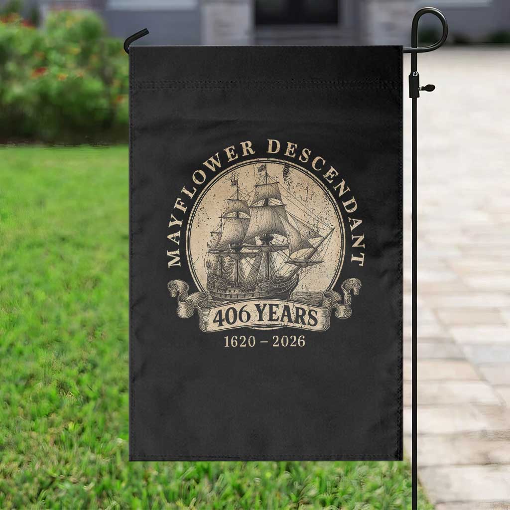 Mayflower Descendant Garden Flag 406 Years Pilgrim Fathers Thanksgiving History
