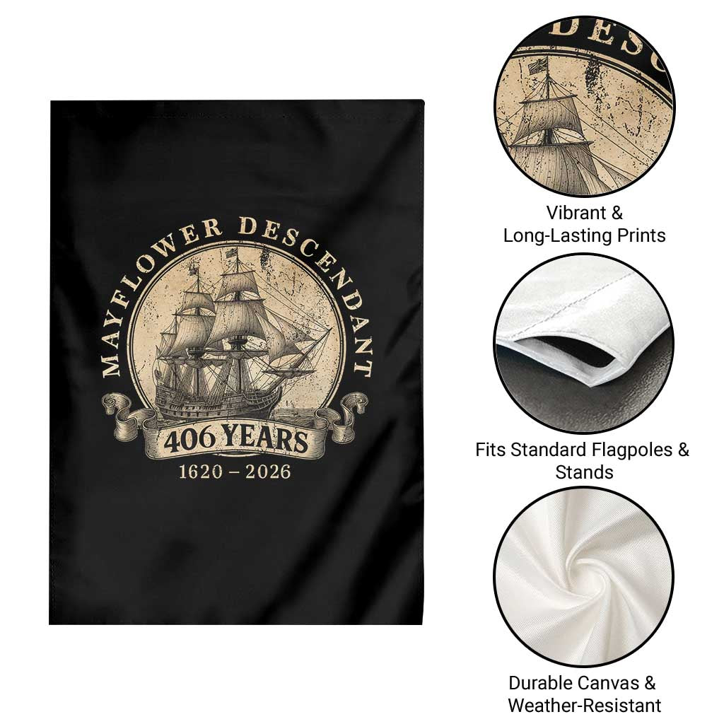 Mayflower Descendant Garden Flag 406 Years Pilgrim Fathers Thanksgiving History