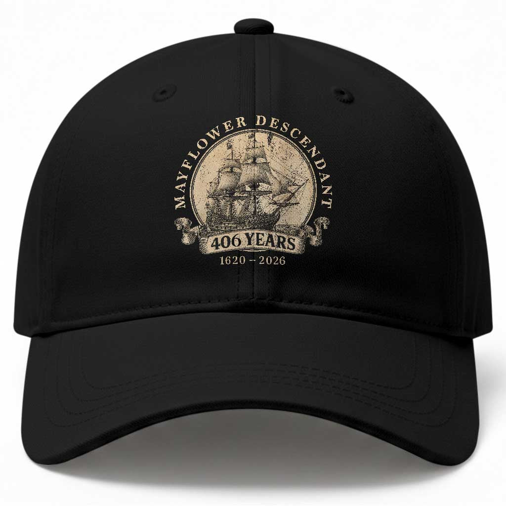 Mayflower Descendant Baseball Cap 406 Years Pilgrim Fathers Thanksgiving History