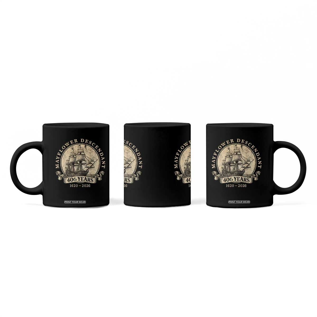 Mayflower Descendant Coffee Mug 406 Years Pilgrim Fathers Thanksgiving History