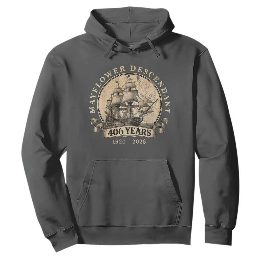 Mayflower Descendant Hoodie 406 Years Pilgrim Fathers Thanksgiving History