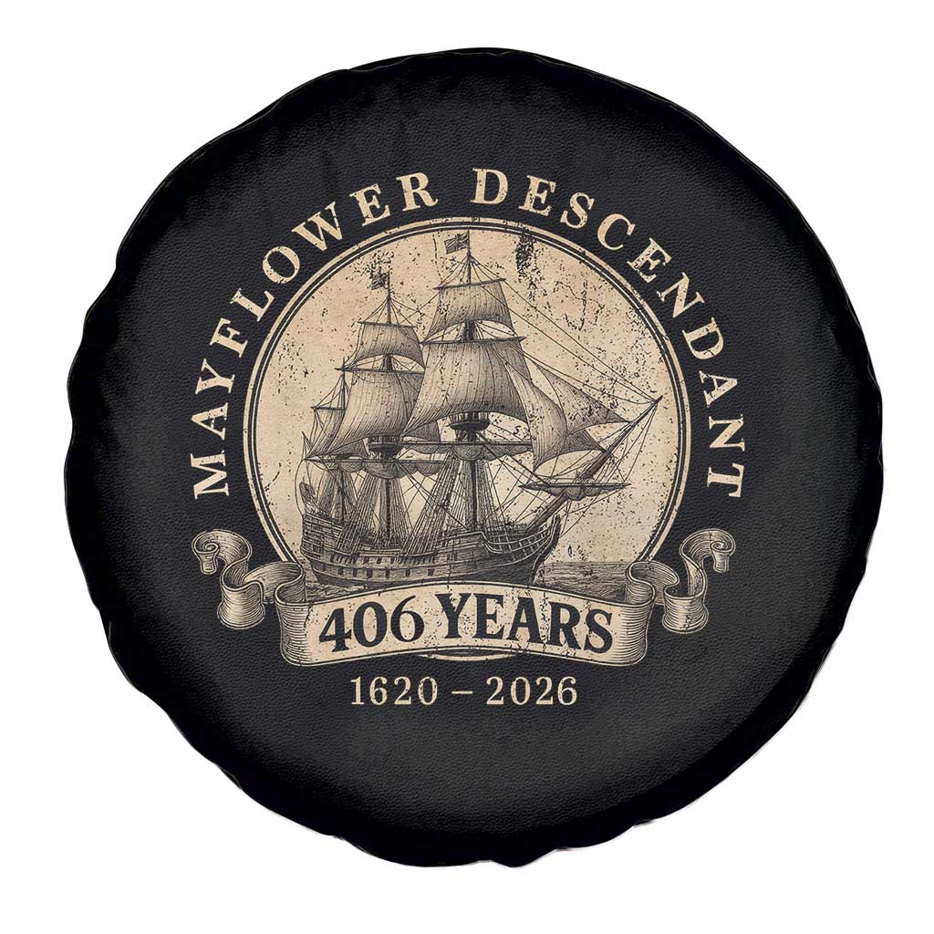 Mayflower Descendant Spare Tire Cover 406 Years Pilgrim Fathers Thanksgiving History