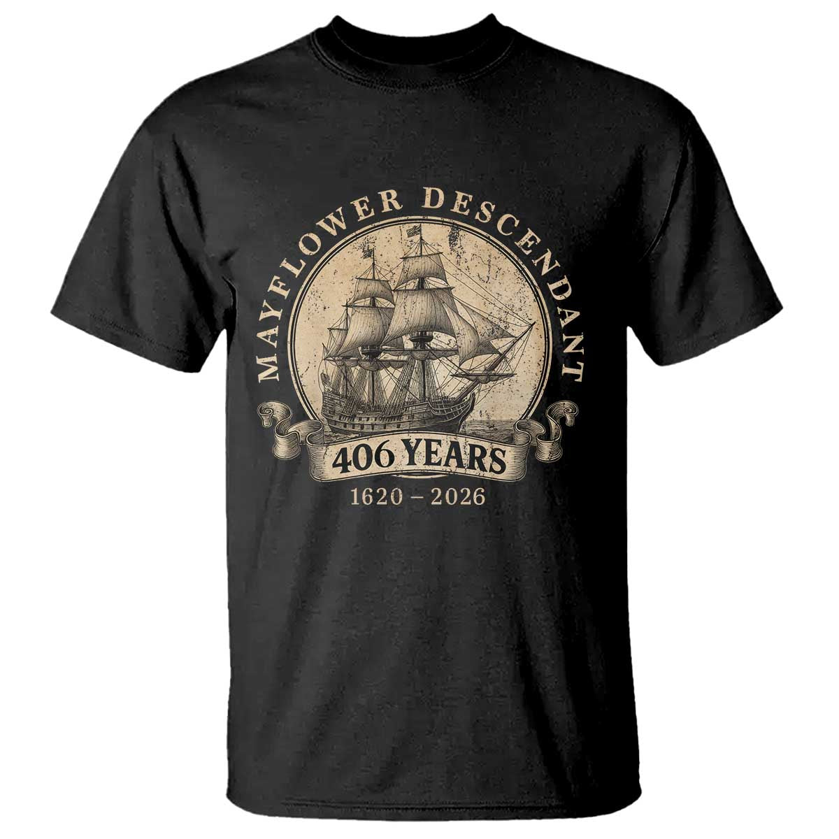Mayflower Descendant T Shirt 406 Years Pilgrim Fathers Thanksgiving History
