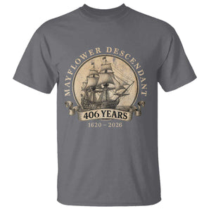 Mayflower Descendant T Shirt 406 Years Pilgrim Fathers Thanksgiving History