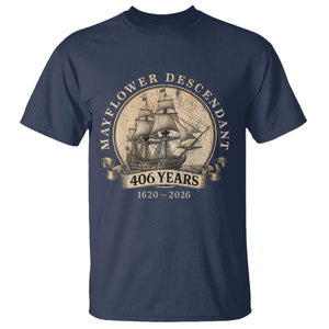 Mayflower Descendant T Shirt 406 Years Pilgrim Fathers Thanksgiving History
