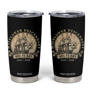 Mayflower Descendant Tumbler Cup 406 Years Pilgrim Fathers Thanksgiving History
