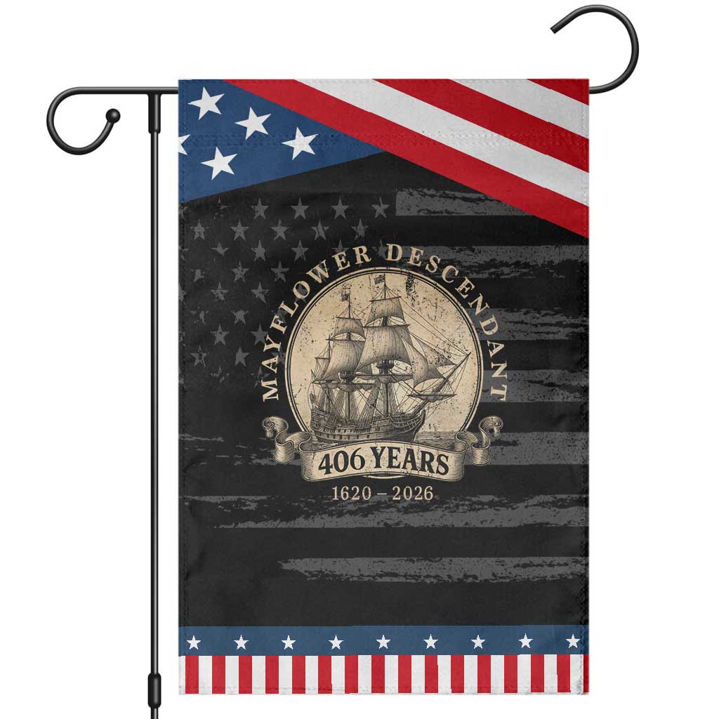 Mayflower Descendant Patriotic Garden Flag 406 Years Pilgrim Fathers Thanksgiving History