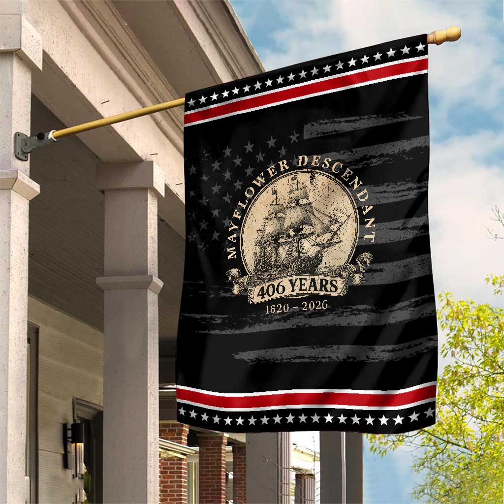 Mayflower Descendant Patriotic Garden Flag 406 Years Pilgrim Fathers Thanksgiving History