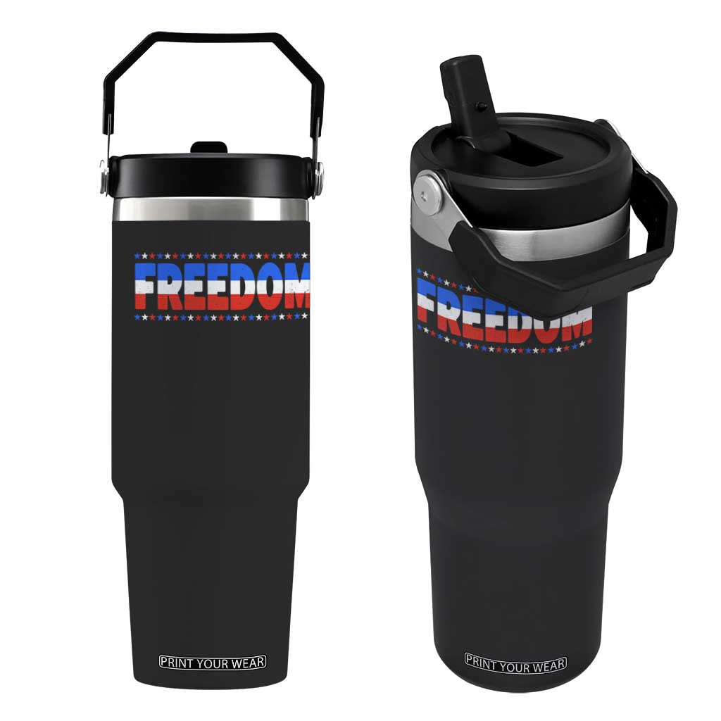Freedom Funny 4th of July Couple Matching Flip Straw Tumbler