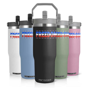 Freedom Funny 4th of July Couple Matching Flip Straw Tumbler