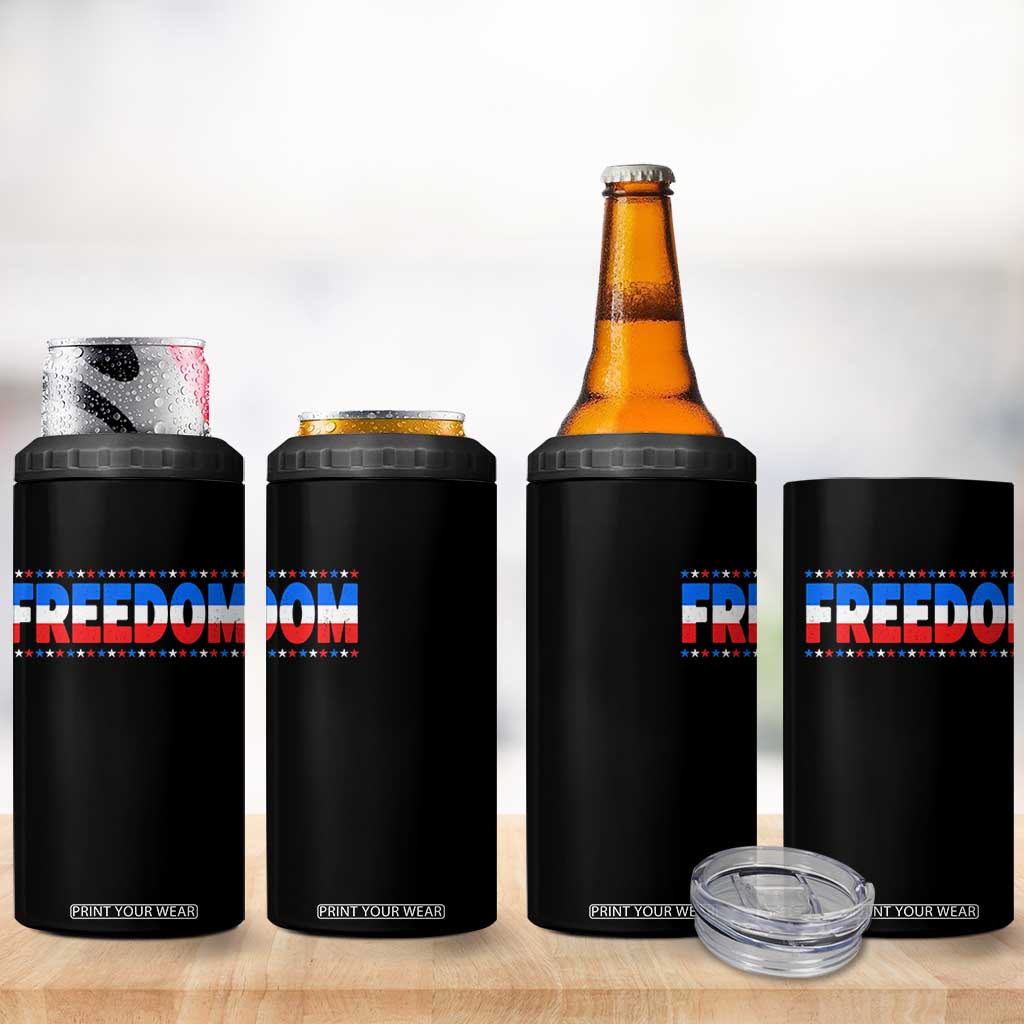 Freedom Funny 4th of July Couple Matching 4 in 1 Can Cooler Tumbler
