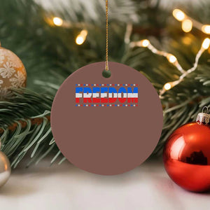 Freedom Funny 4th of July Couple Matching Ceramic Ornament