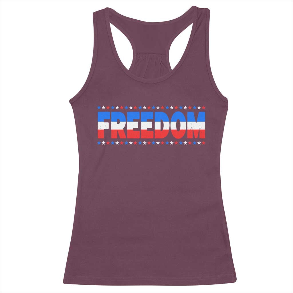 Freedom Funny 4th of July Couple Matching Racerback Tank Top