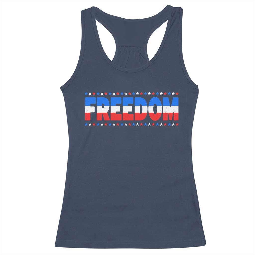 Freedom Funny 4th of July Couple Matching Racerback Tank Top