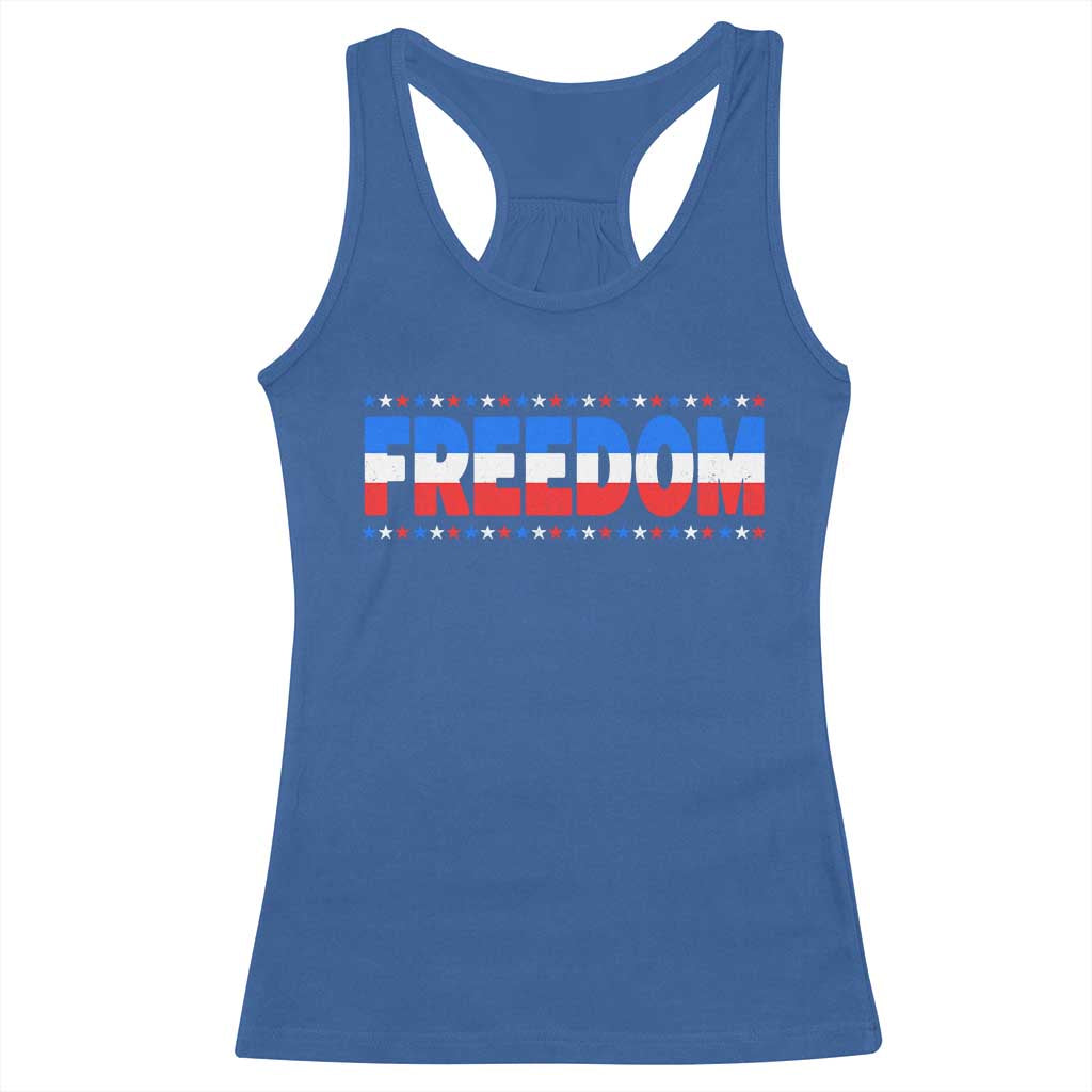 Freedom Funny 4th of July Couple Matching Racerback Tank Top