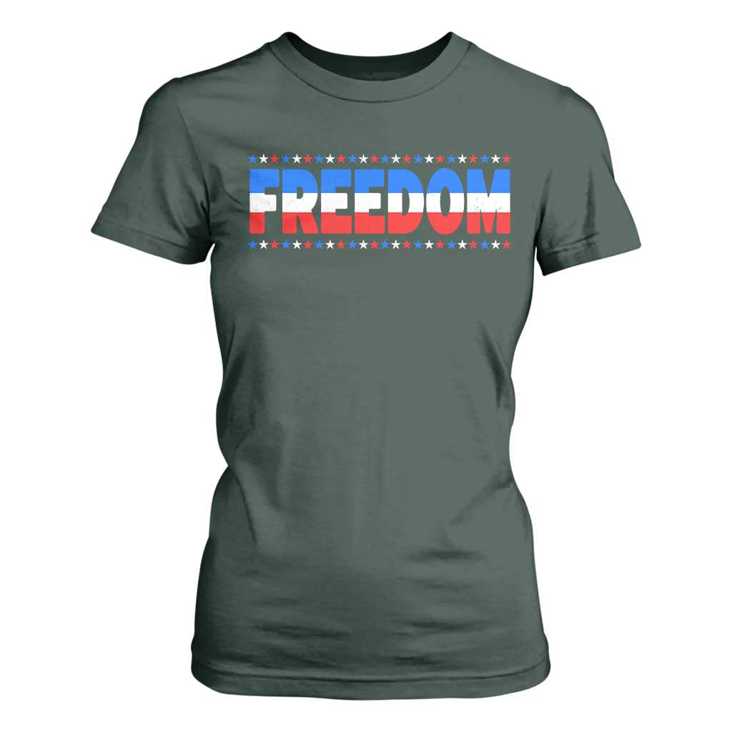 Freedom Funny 4th of July Couple Matching T Shirt For Women