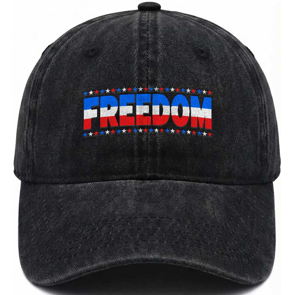 Freedom Funny 4th of July Couple Matching Washed Cotton Baseball Cap TS11 Print Your Wear