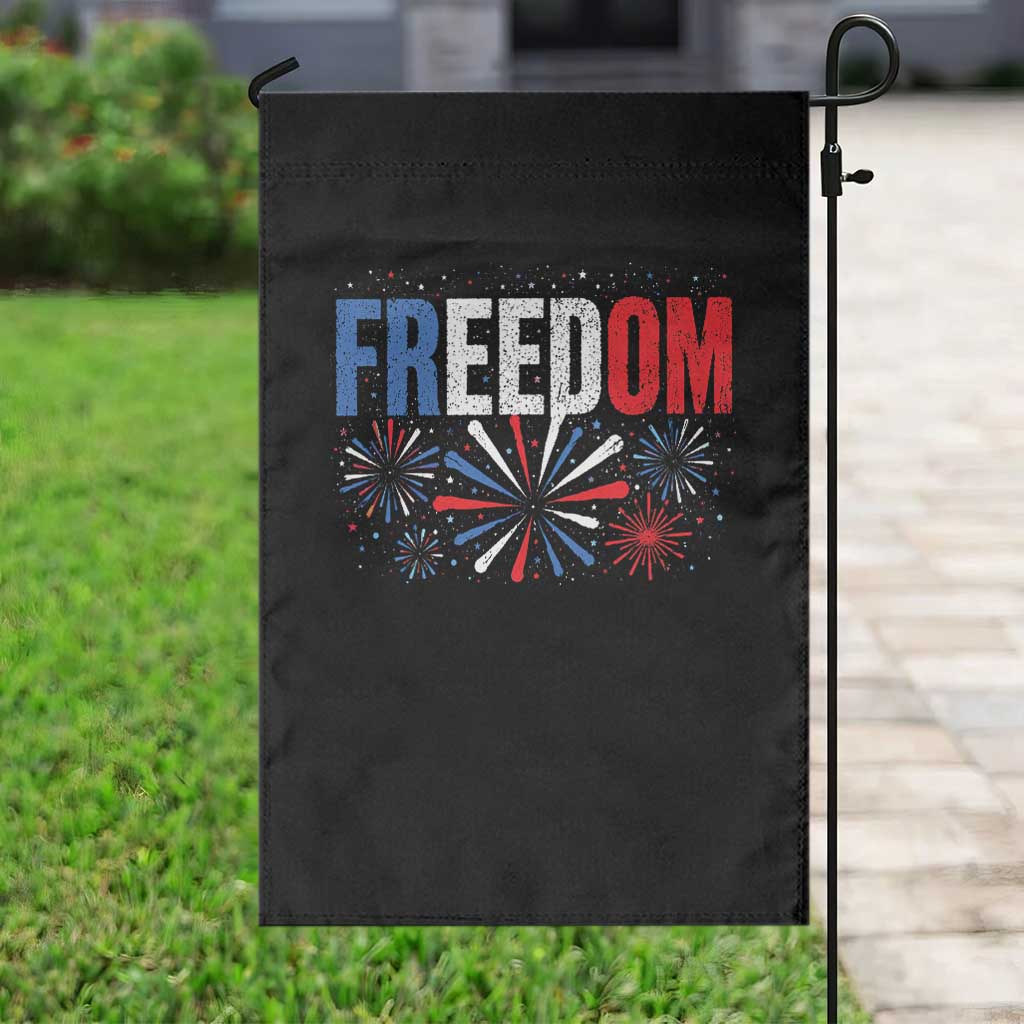 Freedom Funny 4th of July Couple Matching Garden Flag US Fireworks