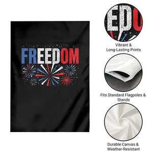 Freedom Funny 4th of July Couple Matching Garden Flag US Fireworks