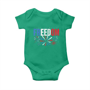 Freedom Funny 4th of July Couple Matching Baby Onesie US Fireworks