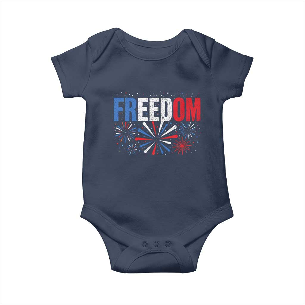 Freedom Funny 4th of July Couple Matching Baby Onesie US Fireworks